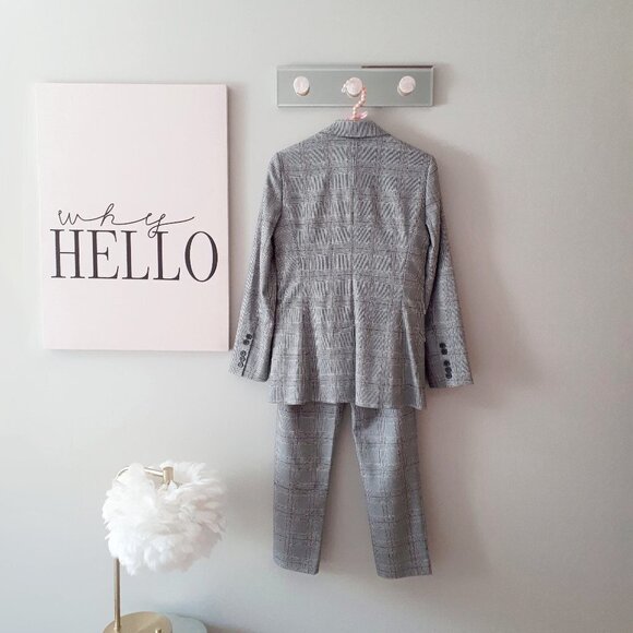 NWT Joie plaid houndstooth blazer & high waisted pants pantsuit set, 4 - Picture 12 of 16